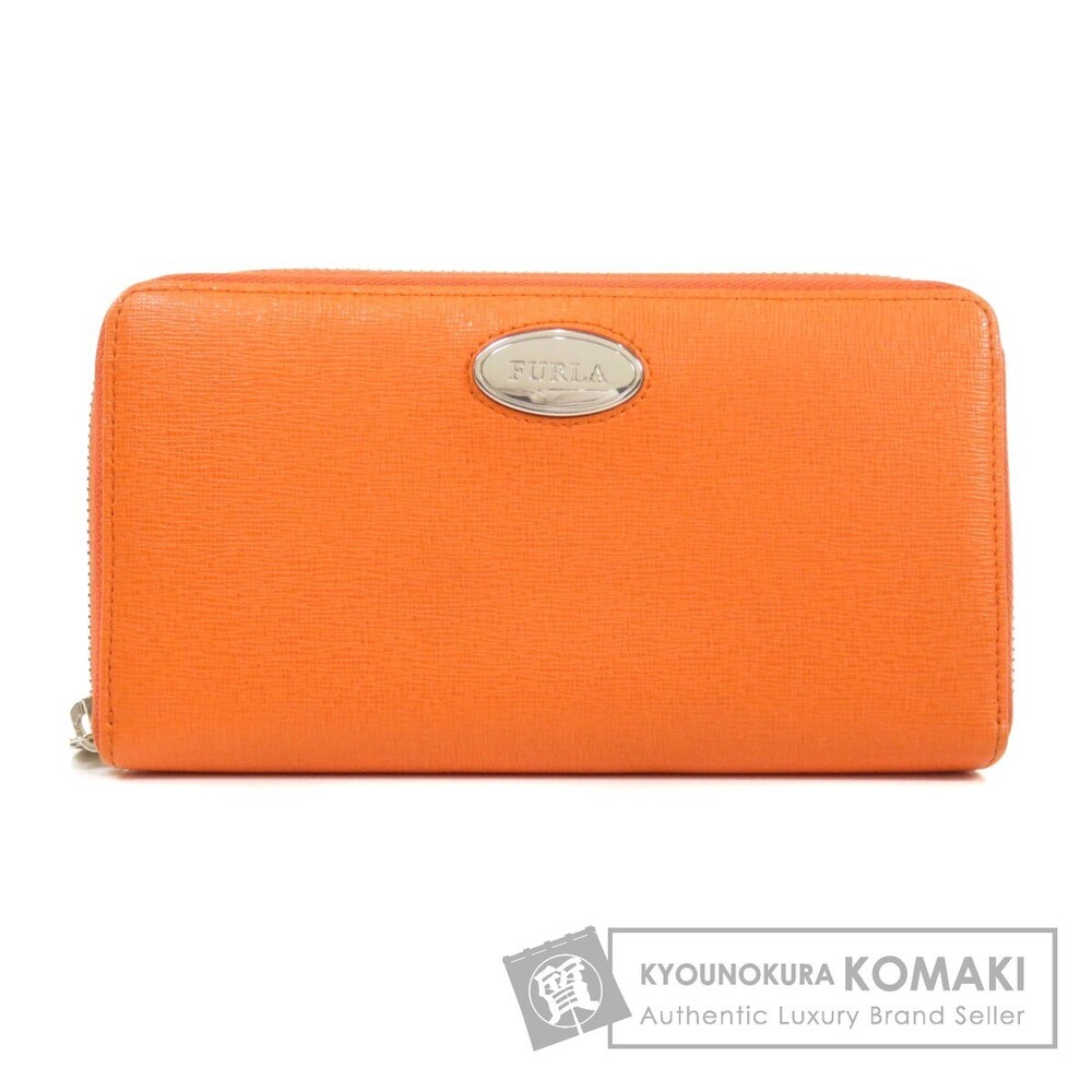 Furla logo plate long Wallet leather